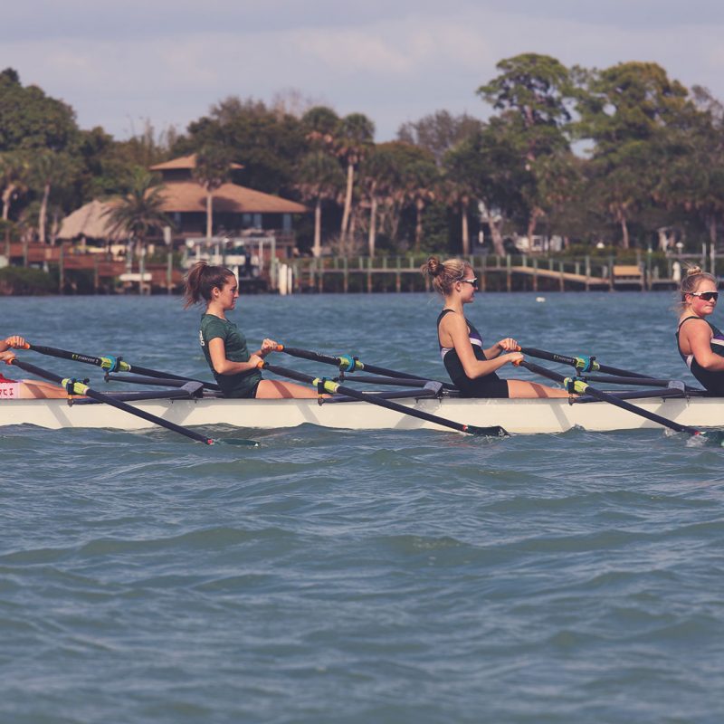 Mixed quad with rowers at the release
