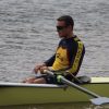 Alumni Chris Cail as bow rower